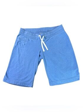 Nike Women's Light Blue Athletic Lounge Shorts with White Drawstring